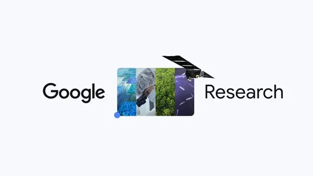 Google Research logo with a strip of science images, from the Deep Review blog post