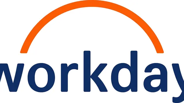 Workday logo: the blue wordmark under an orange arc