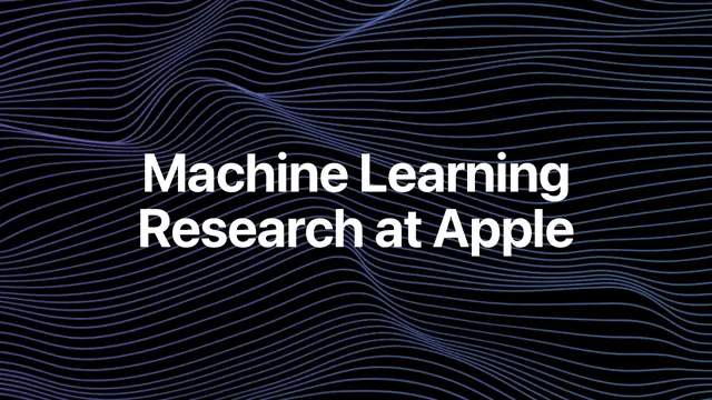 Title card reading 'Machine Learning Research at Apple' over dark purple wave lines