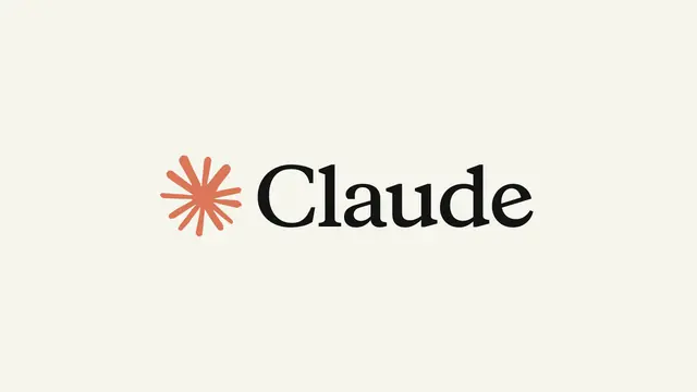 Claude logo: an orange starburst and the black wordmark on a cream background
