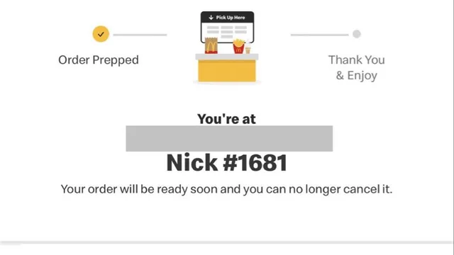 McDonald's app pickup screen from @johnfrkennedy's Grok Bot McNuggets order