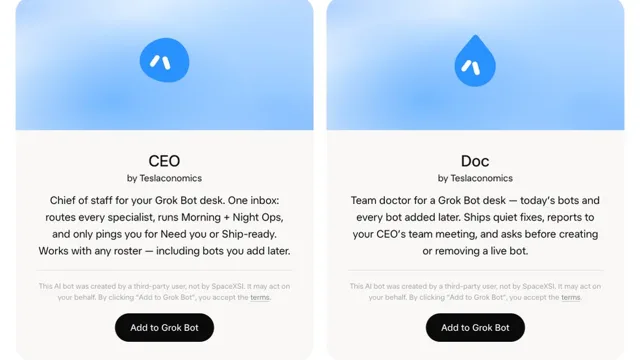 Template cards for CEO and Doc bots from @Teslaconomics's post